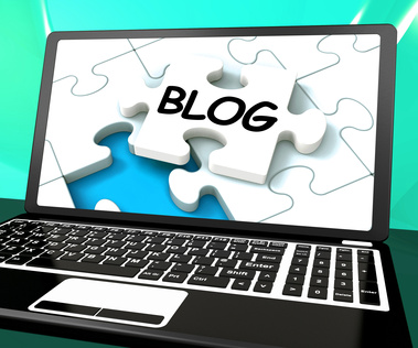 Blog On Laptop Showing Online Web Blogging Or Weblog Website